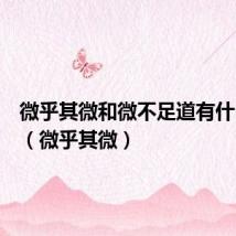 微乎其微和微不足道有什么区别(微乎其微)