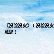 《没脸没皮》（没脸没皮是什么意思）