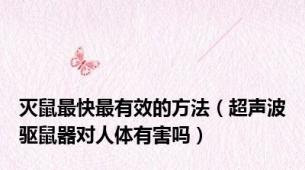 灭鼠最快最有效的方法（超声波驱鼠器对人体有害吗）