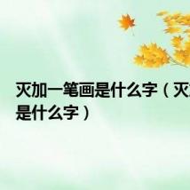 灭加一笔画是什么字（灭加一画是什么字）