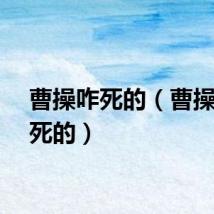 曹操咋死的（曹操怎么死的）