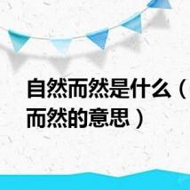 自然而然是什么（自然而然的意思）