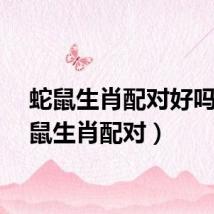 蛇鼠生肖配对好吗（蛇鼠生肖配对）