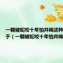 一朝被蛇咬十年怕井绳这种心理属于(一朝被蛇咬十年怕井绳)