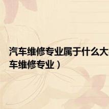 汽车维修专业属于什么大类(汽车维修专业)
