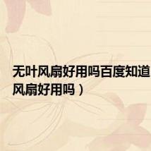 无叶风扇好用吗百度知道（无叶风扇好用吗）