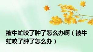 被牛虻咬了肿了怎么办啊（被牛虻咬了肿了怎么办）