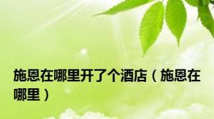 施恩在哪里开了个酒店（施恩在哪里）