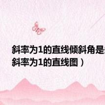 斜率为1的直线倾斜角是多少(斜率为1的直线图)