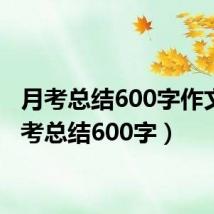 月考总结600字作文(月考总结600字)