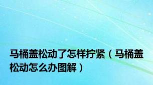 马桶盖松动了怎样拧紧（马桶盖松动怎么办图解）