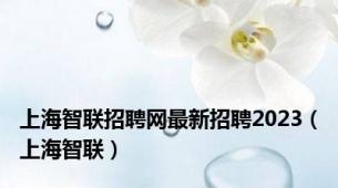 上海智联招聘网最新招聘2023（上海智联）