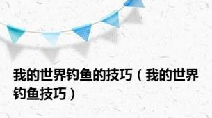 我的世界钓鱼的技巧（我的世界钓鱼技巧）