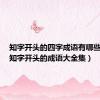知字开头的四字成语有哪些成语（知字开头的成语大全集）