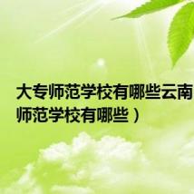 大专师范学校有哪些云南(大专师范学校有哪些)