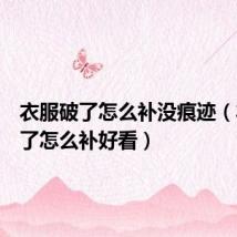 衣服破了怎么补没痕迹(衣服破了怎么补好看)