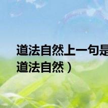 道法自然上一句是啥（道法自然）