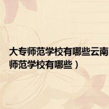 大专师范学校有哪些云南(大专师范学校有哪些)
