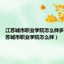 江苏城市职业学院怎么样多大(江苏城市职业学院怎么样)