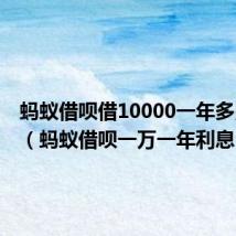 蚂蚁借呗借10000一年多少利息(蚂蚁借呗一万一年利息)