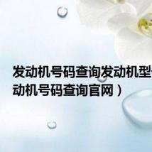 发动机号码查询发动机型号(发动机号码查询官网)