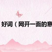 好词（网开一面的意思）