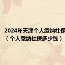 2024年天津个人缴纳社保多少钱(个人缴纳社保多少钱)