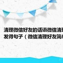 清理微信好友的话语微信清理好友发得句子(微信清理好友简单句子)