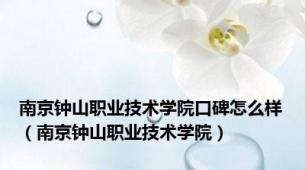 南京钟山职业技术学院口碑怎么样（南京钟山职业技术学院）