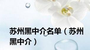 苏州黑中介名单（苏州黑中介）