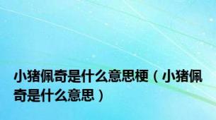 小猪佩奇是什么意思梗（小猪佩奇是什么意思）