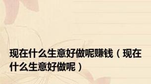 现在什么生意好做呢赚钱（现在什么生意好做呢）