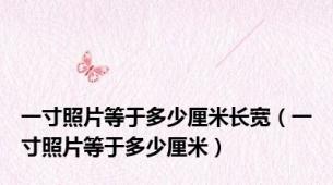 一寸照片等于多少厘米长宽（一寸照片等于多少厘米）