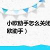 小欧助手怎么关闭（小欧助手）