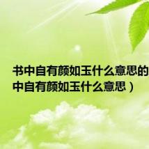 书中自有颜如玉什么意思的颜(书中自有颜如玉什么意思)