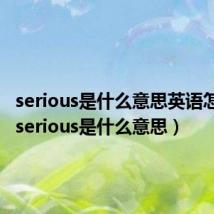 serious是什么意思英语怎么读(serious是什么意思)