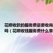 花呗收款的服务费是要收商家的费吗（花呗收钱服务费什么意思）