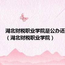 湖北财税职业学院是公办还是民办(湖北财税职业学院)