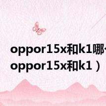 oppor15x和k1哪个好(oppor15x和k1)