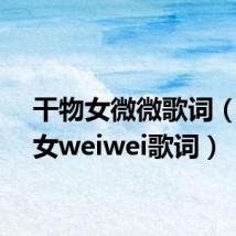 干物女微微歌词（干物女weiwei歌词）