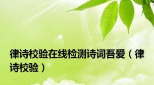 律诗校验在线检测诗词吾爱（律诗校验）