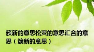 簇新的意思松爽的意思汇合的意思（簇新的意思）