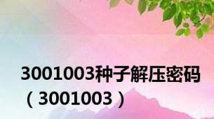 3001003种子解压密码（3001003）