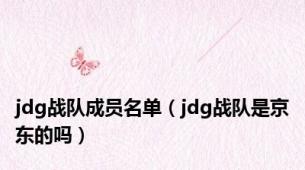 jdg战队成员名单（jdg战队是京东的吗）