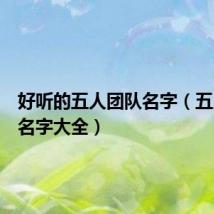 好听的五人团队名字(五人团队名字大全)