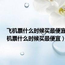 飞机票什么时候买最便宜?(飞机票什么时候买最便宜)