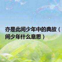 亦是此间少年中的典故(亦是此间少年什么意思)