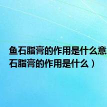 鱼石脂膏的作用是什么意思(鱼石脂膏的作用是什么)