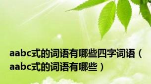 aabc式的词语有哪些四字词语（aabc式的词语有哪些）