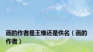 画的作者是王维还是佚名（画的作者）